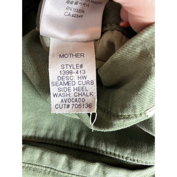 Mother Women’s high waisted Size 30 Avacado Green Straight Leg Seamed Curb Side - Picture 12 of 13